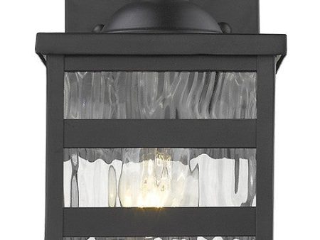 Glass panel Matte Black Outdoor Cage Light on Sale