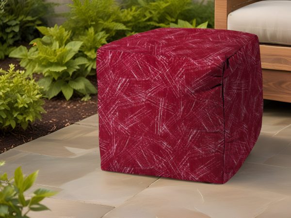 17  Pink Polyester Cube Striped Indoor Outdoor Pouf Ottoman Discount