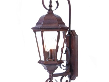 Three Light Dark Brown Swing Arm Lantern Wall Light Online Hot Sale