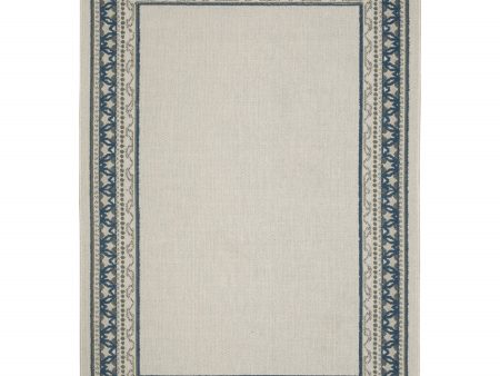 10  X 13  Blue and Beige Stain Resistant Indoor Outdoor Area Rug Cheap